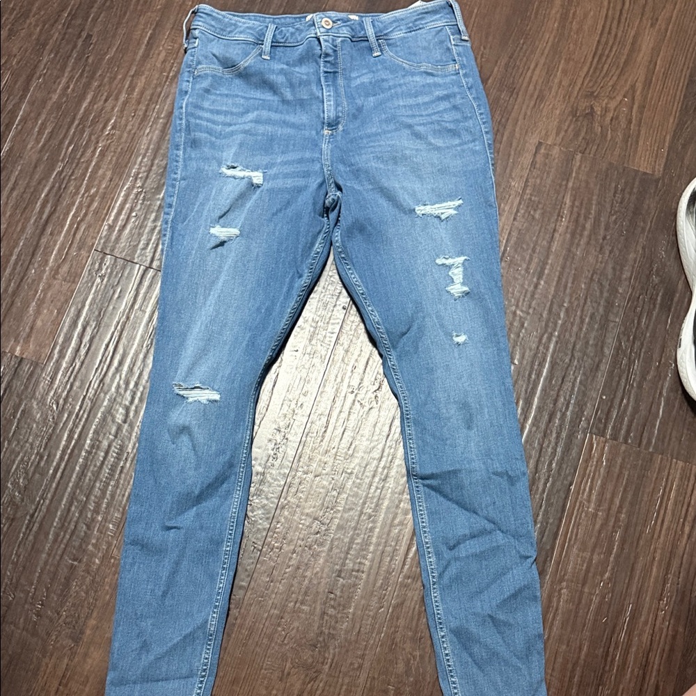 Hollister Light Blue Distressed Skinny Jeans